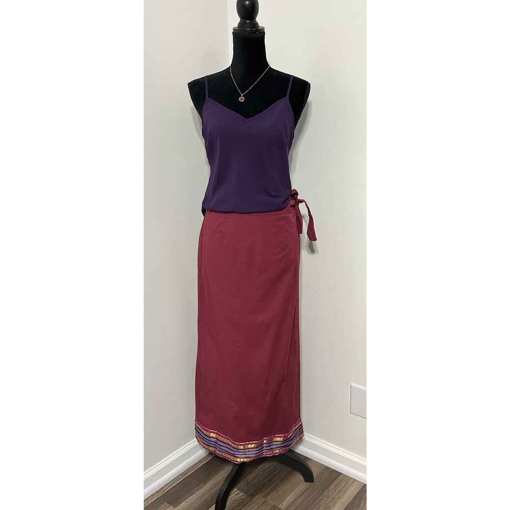 VTG 90s Spiegel Wrap Maxi Skirt‎ Colorful Sz 12 Hippie Boho Indie Festival